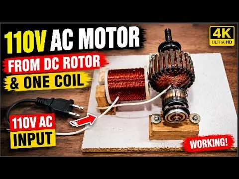 DIY 110V AC Motor Using DC Rotor