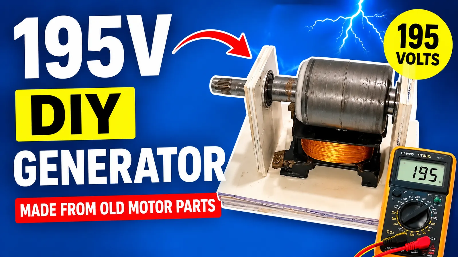How to Make a 195V Electricity Generator Using an Old BLDC Motor
