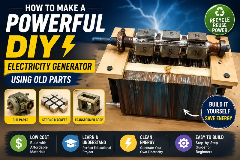 How to Make a Powerful DIY Electricity Generator Using Old Parts at Home