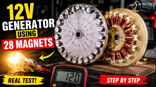 diy 12v electricity generator 28 magnets grinder blade