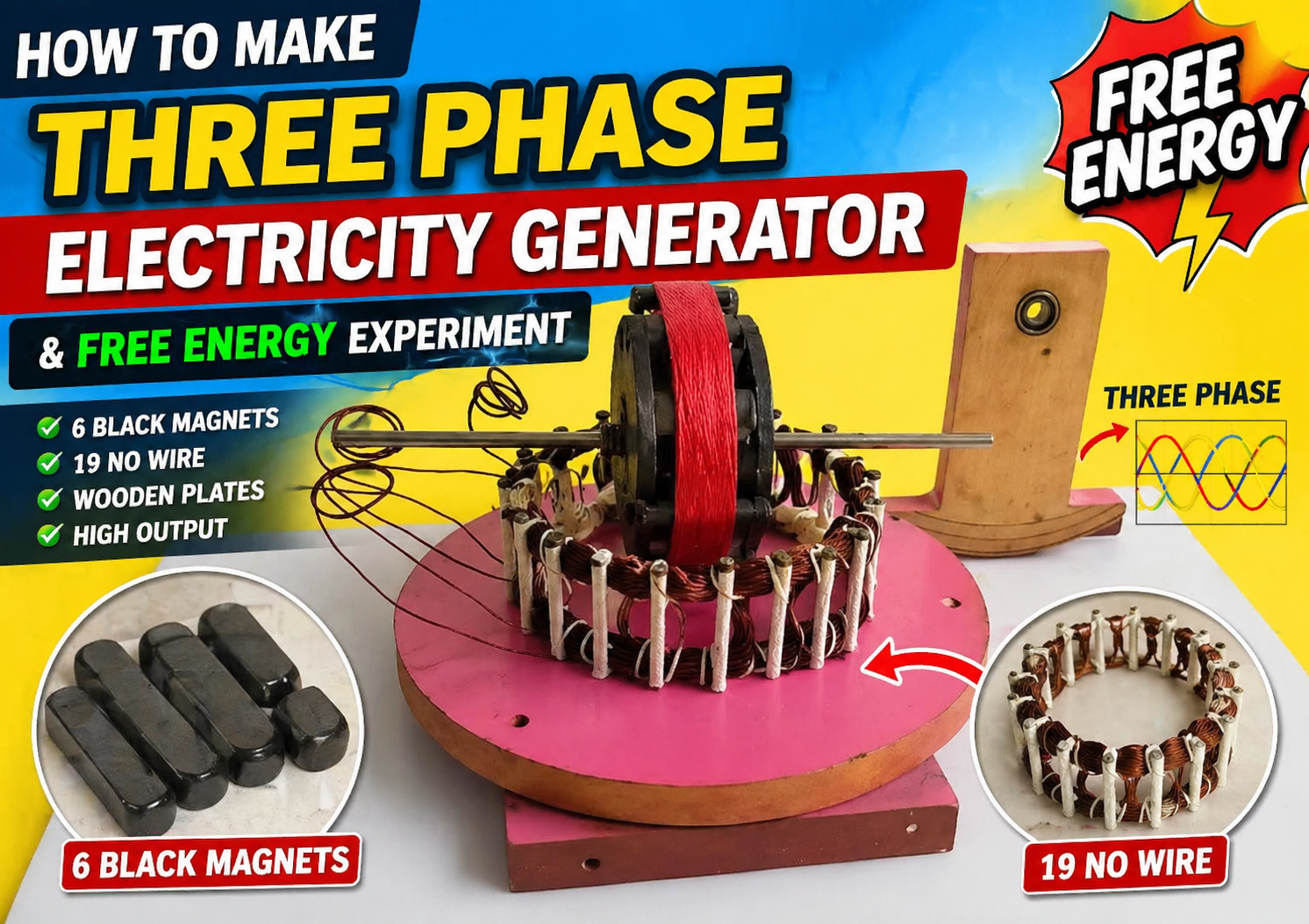 How To Make Three Phase Electricity Generator